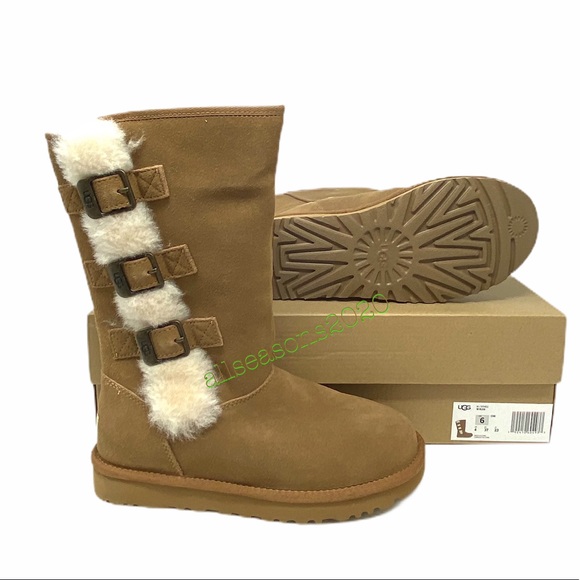 UGG Klea Che Women’s Boot Tan Suede Fur - Picture 10 of 11